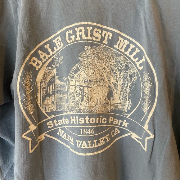 Vintage Bale Grist Mill NAPA CA State Park Men’s L Blue Gray T-Shirt RARE - Picture 2 of 5